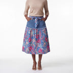 Amelia Denim Floral Skirt