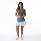 Aria Lace Denim Skirt