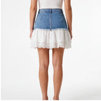 Aria Lace Denim Skirt