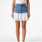 Aria Lace Denim Skirt