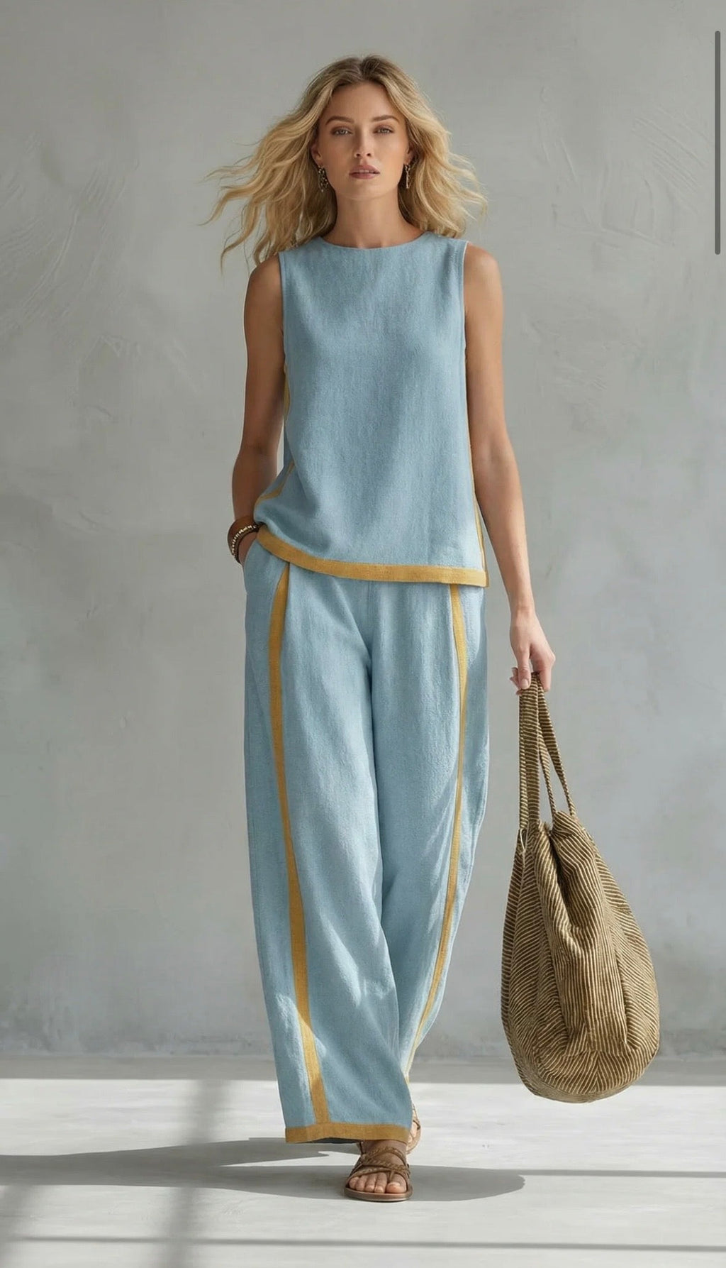 Ivy Blackwell | Linen Look Two-Piece Set For Women