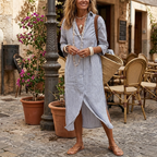 Sadie | Relaxed Striped Shirt Dress