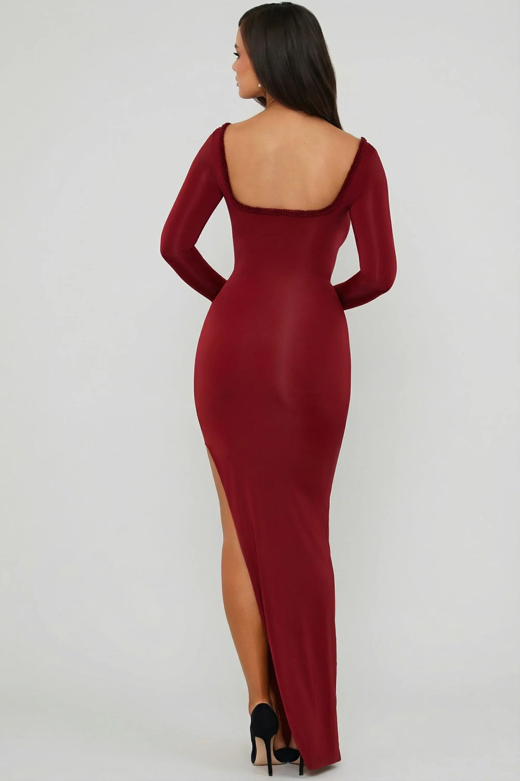Malena | Ruffle-Trim Cut-Out Bodycon Maxi Dress