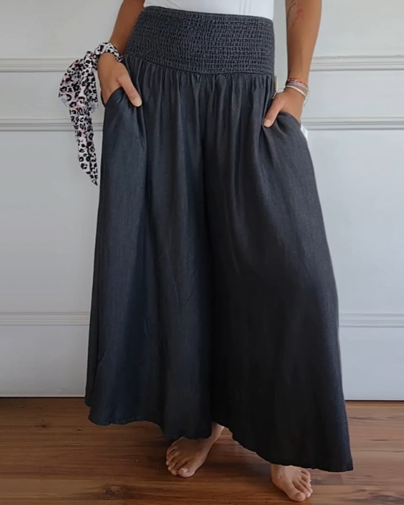 Beatrice Lonsdale | Linen Look Maxi Skirt With Elastic Waist For Women