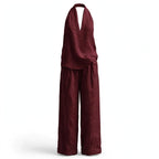 Bridie Ashcroft | Linen Look Tank Top and Wide-Leg Pants Set For Women