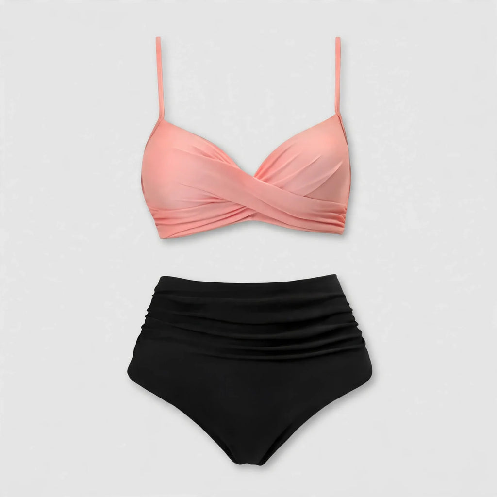 Holly Danvers | Khaki Twist High Waist Bikini Set For Women