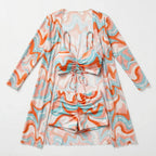 Matilda Rowe | Swirl Print Bikini Set With Cover-Up For Women