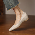 Noémie Square-Toe Leather Flat