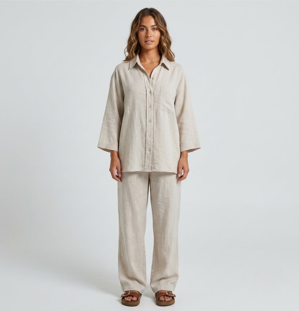 Charlotte Reid | Linen Look Two-Piece Set For Women