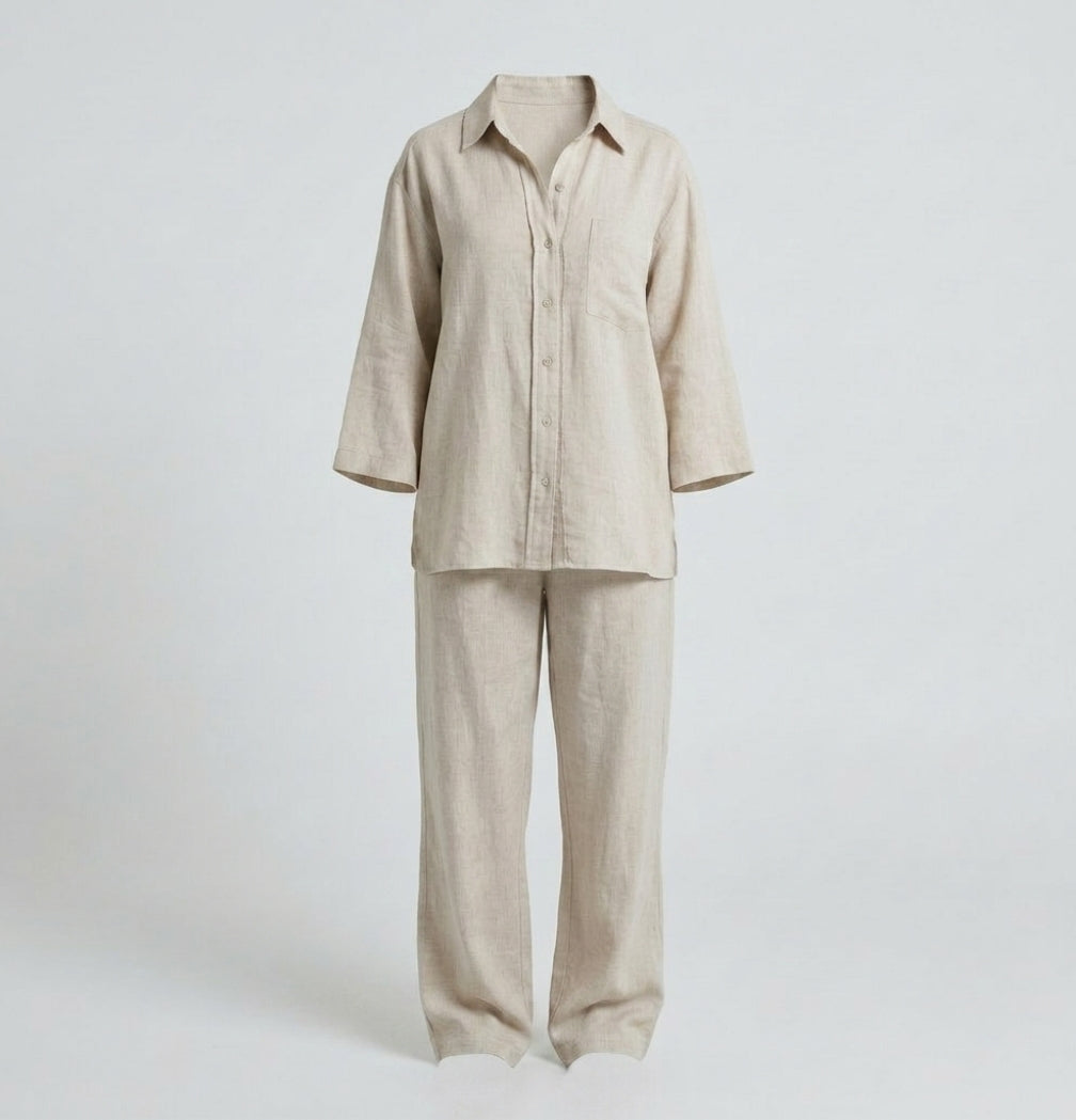 Charlotte Reid | Linen Look Two-Piece Set For Women