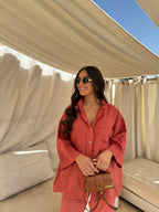Charlotte Reid | Linen Look Two-Piece Set For Women