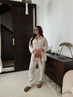 Charlotte Reid | Linen Look Two-Piece Set For Women