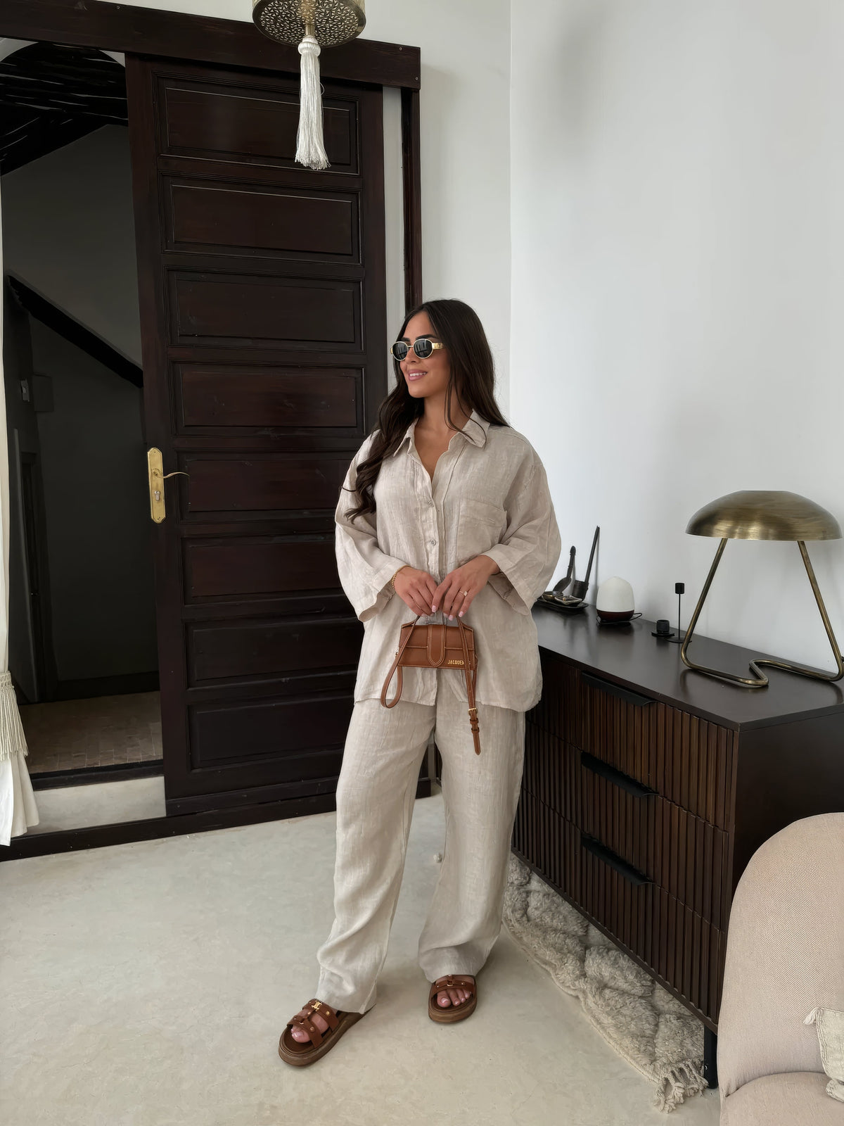 Charlotte Reid | Linen Look Two-Piece Set For Women