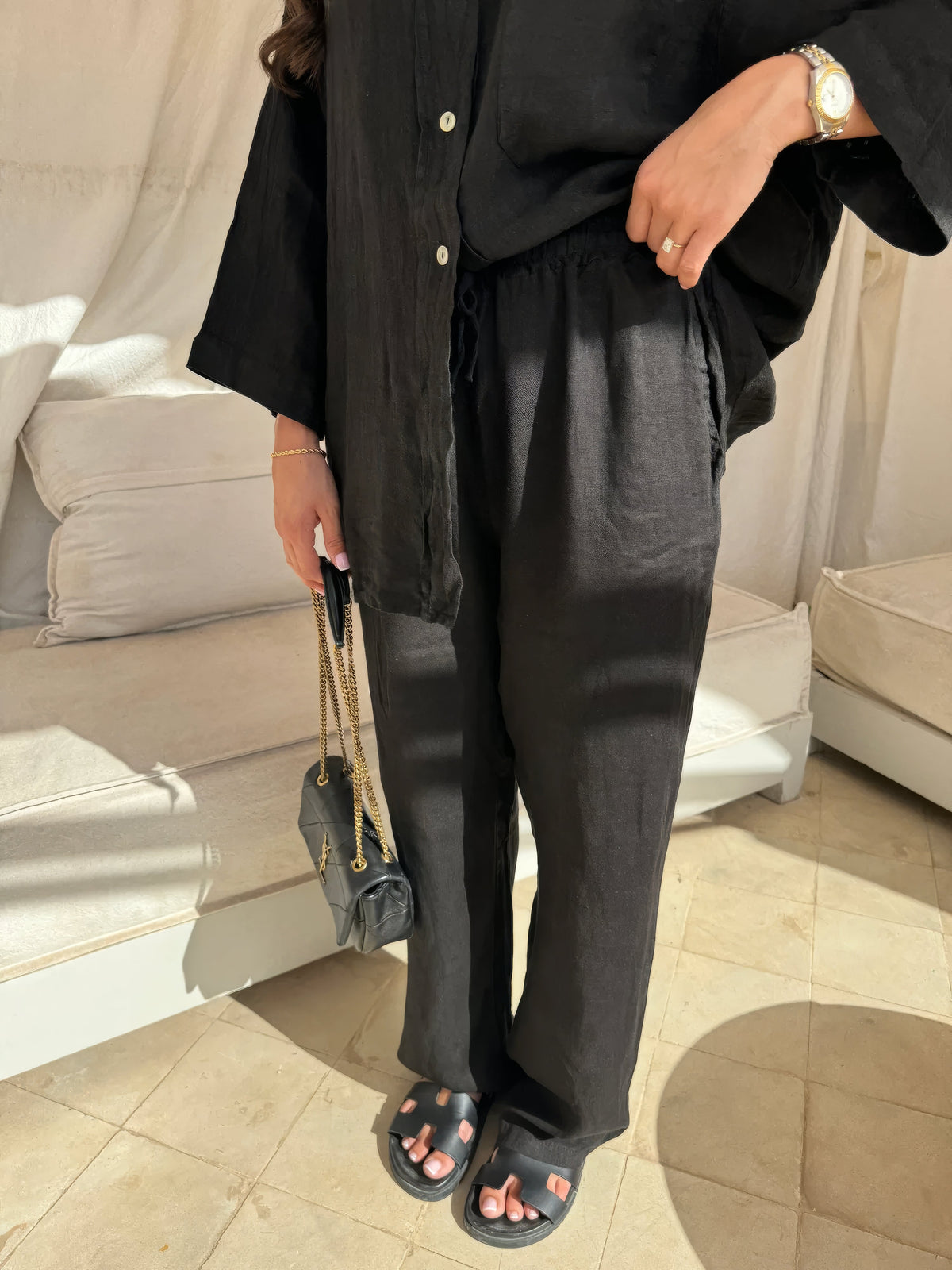 Charlotte Reid | Linen Look Two-Piece Set For Women