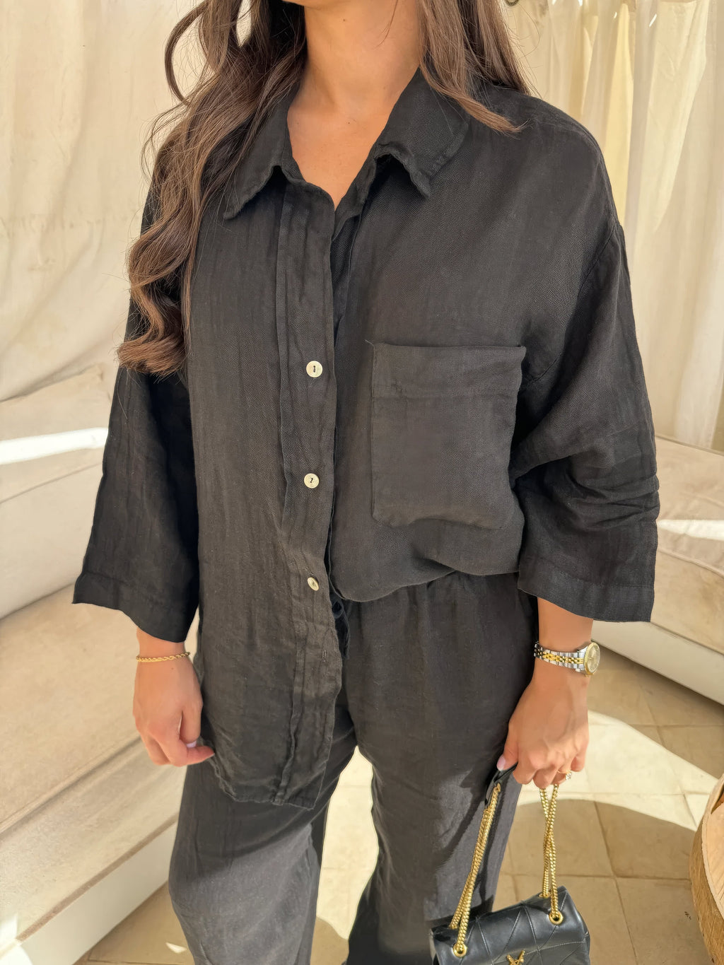 Charlotte Reid | Linen Look Two-Piece Set For Women