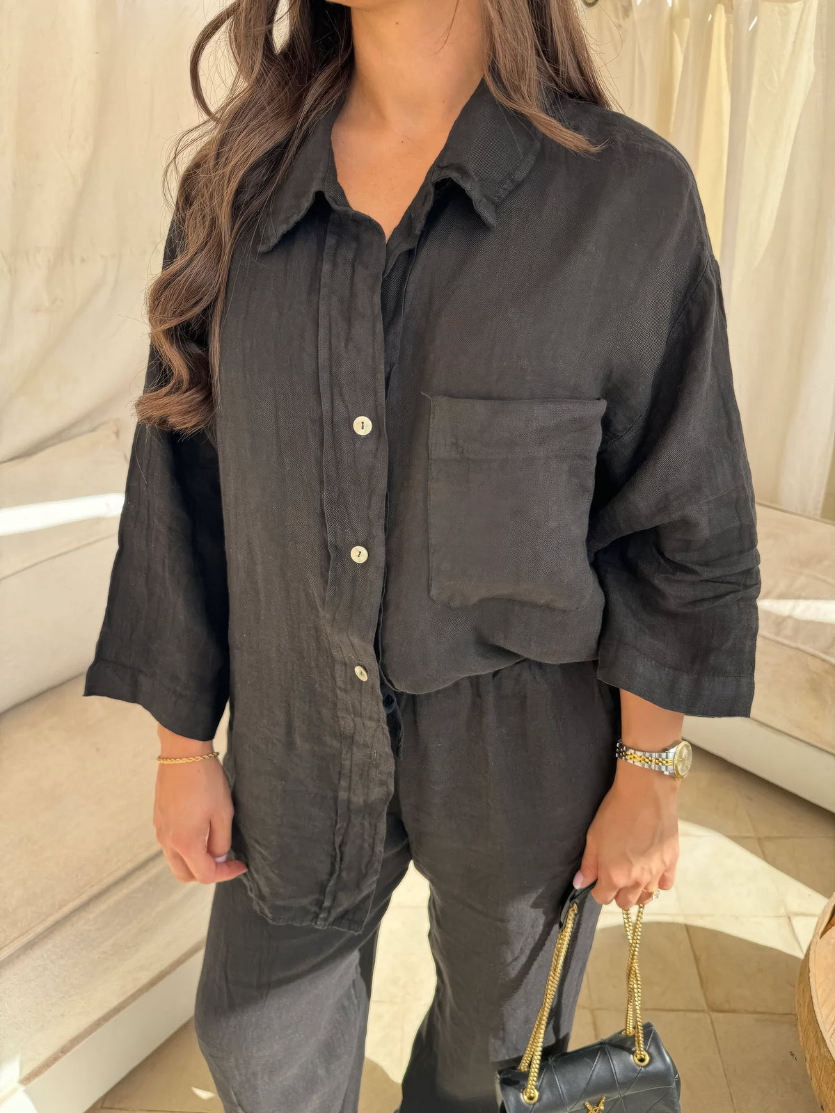 Charlotte Reid | Linen Look Two-Piece Set For Women