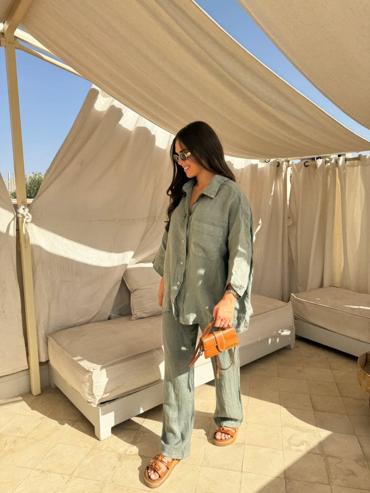 Charlotte Reid | Linen Look Two-Piece Set For Women