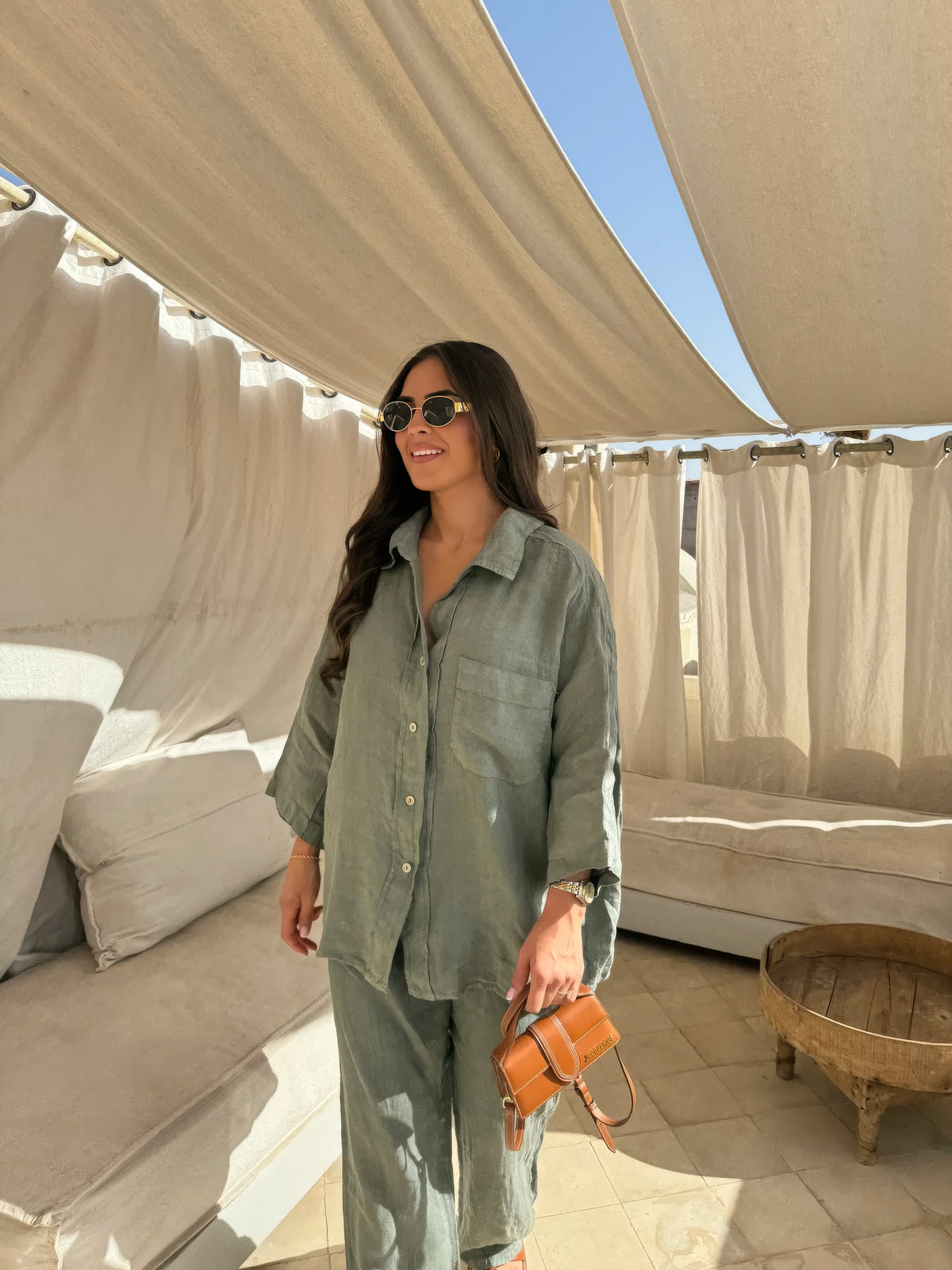 Charlotte Reid | Linen Look Two-Piece Set For Women