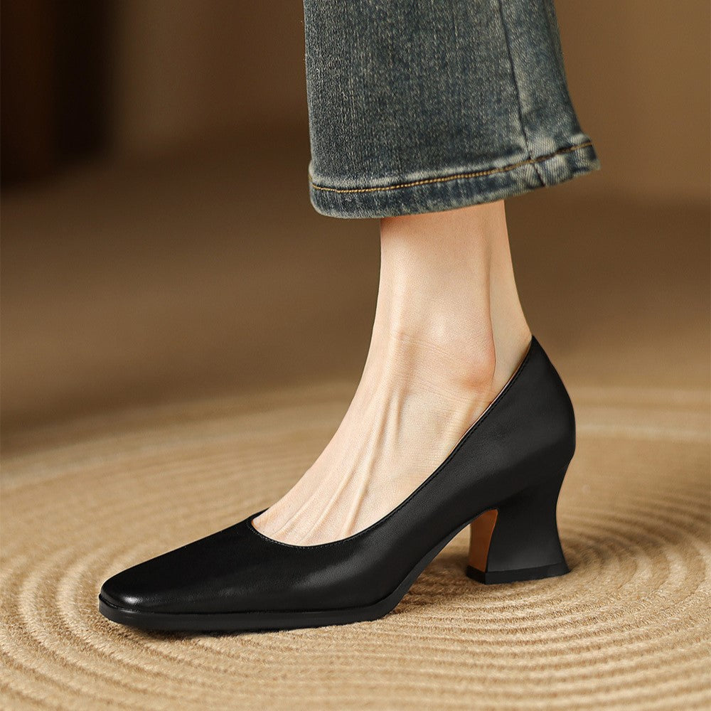 Oriel Leather Square Pumps