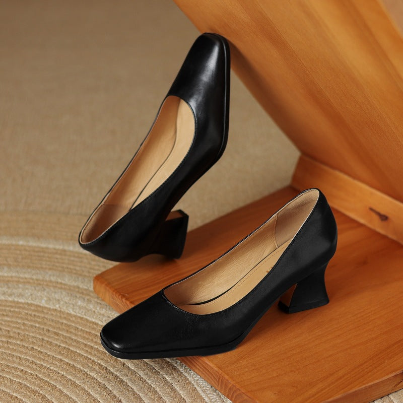 Oriel Leather Square Pumps