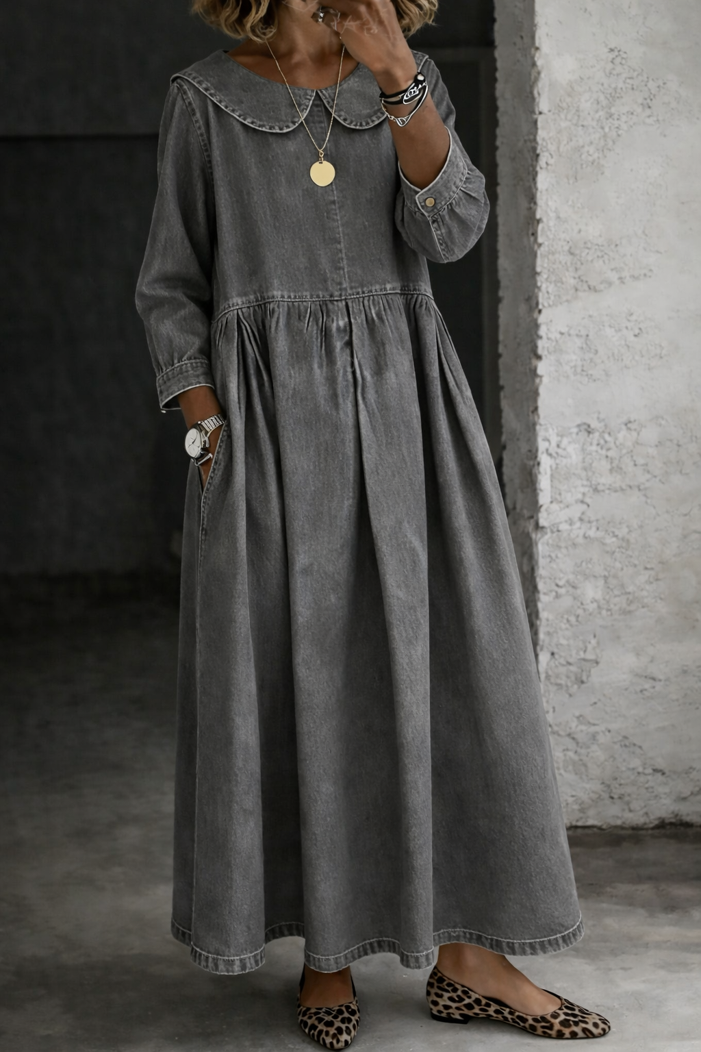 Everyday Denim Dress in Sizes S to 3XL