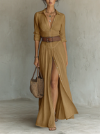 Allysia | Stylish Long Sleeve Collared Dress