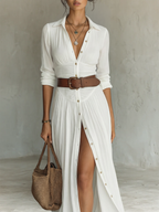 Allysia | Stylish Long Sleeve Collared Dress