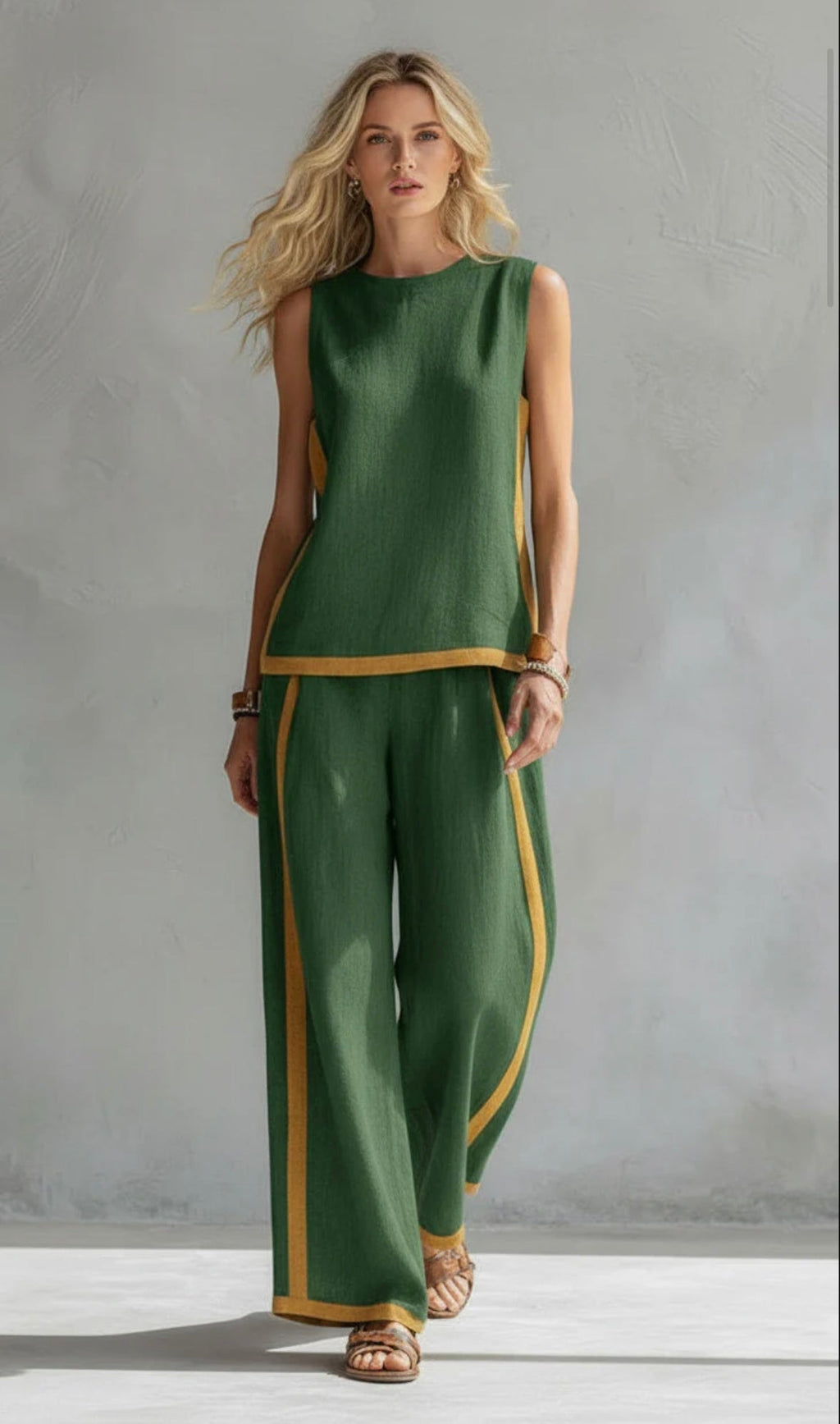 Ivy Blackwell | Linen Look Two-Piece Set For Women