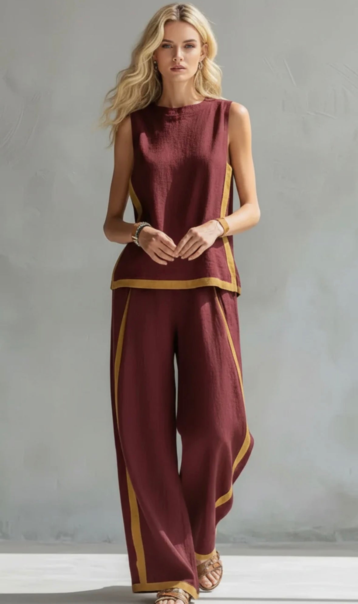 Ivy Blackwell | Linen Look Two-Piece Set For Women