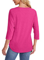 Mona | Pleated 3/4 Sleeve Top