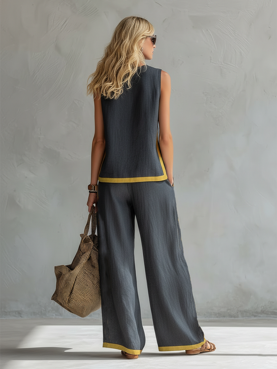 Ivy Blackwell | Linen Look Two-Piece Set For Women
