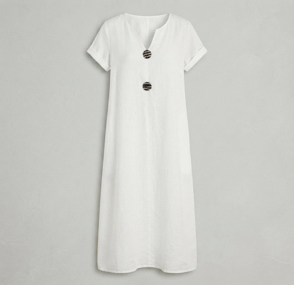 Mia Walker | Casual Linen Look Midi Dress For Women