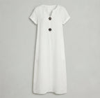 Mia Walker | Casual Linen Look Midi Dress For Women