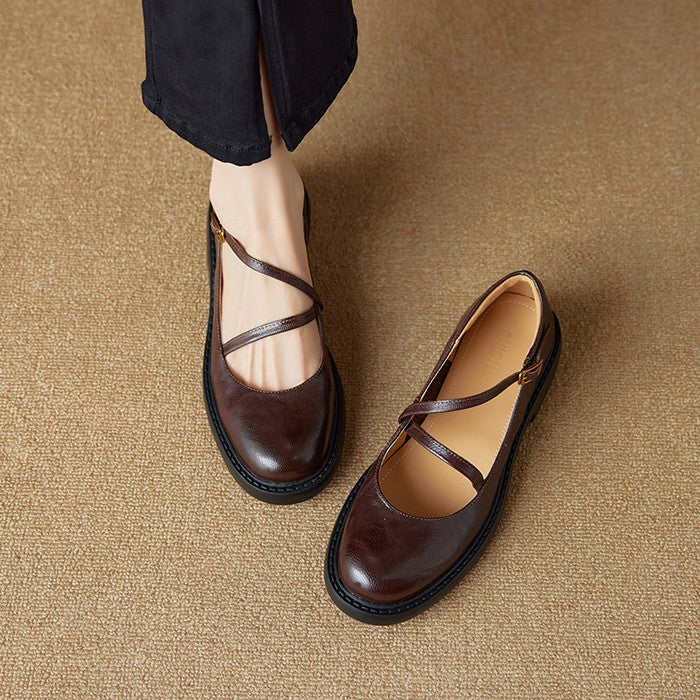 Ruelle Leather Mary Janes