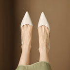 Ceyra Leather Kitten Heels