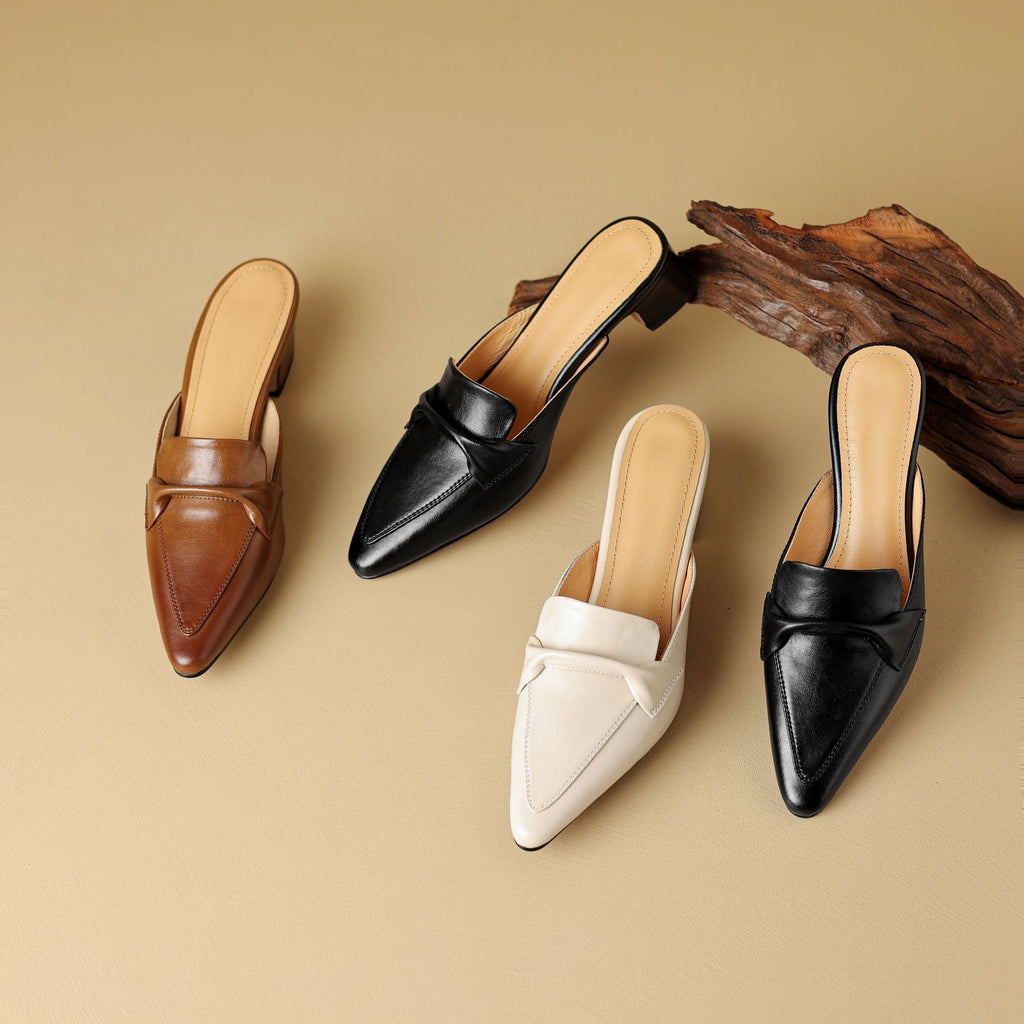 Marloe Pointed Leather Mules