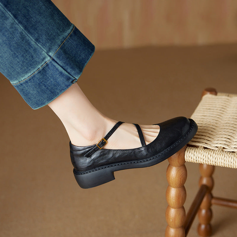 Ruelle Leather Mary Janes