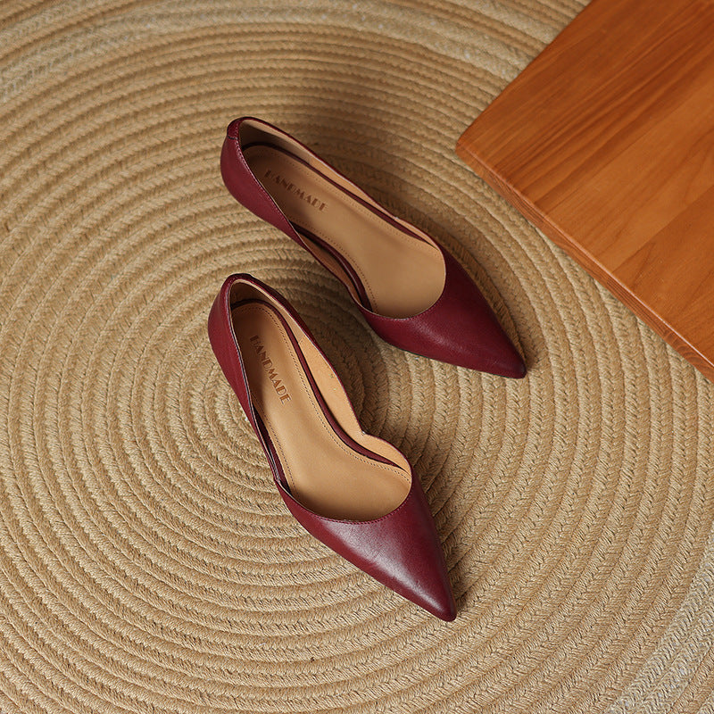 Ceyra Leather Kitten Heels