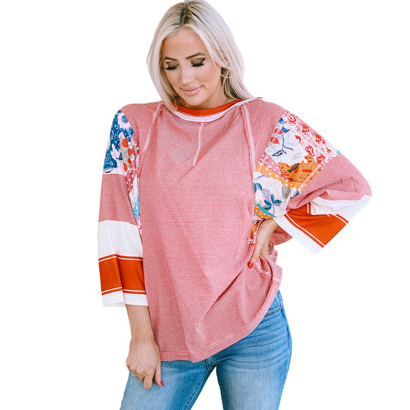 BAILEY – Lightweight Patchwork Batwing Top