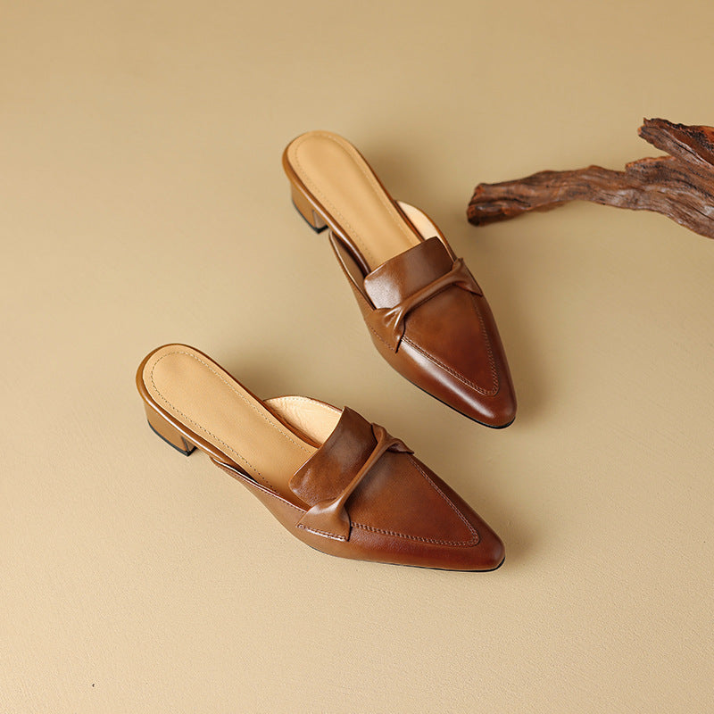Marloe Pointed Leather Mules