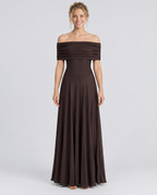 Everly | Off-Shoulder Draped Flowing Maxi Dress