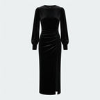 Phoebe Turner | Velvet Midi Cocktail Dress For Women