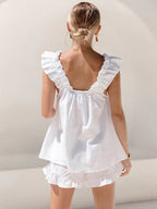 Sienna Holloway | Ruffle Linen Look Shorts Set For Women