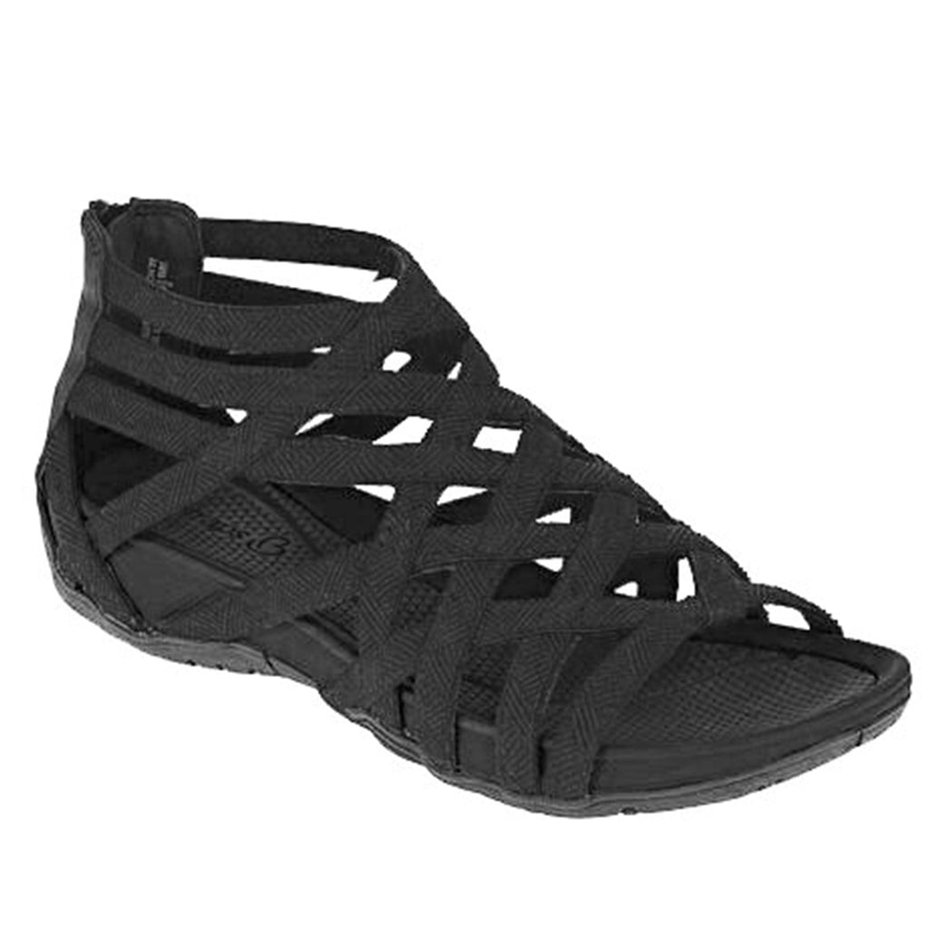 Una Hollwood | Leopard Strappy Elastic Flat Sandals For Women