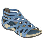 Una Hollwood | Leopard Strappy Elastic Flat Sandals For Women