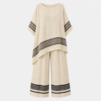 Sophia Hughes | Striped Linen Look Two-Piece Set For Women