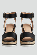 Women's Sandals with Wedge Heel and Strap Fastening