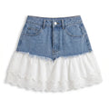 Aria Lace Denim Skirt