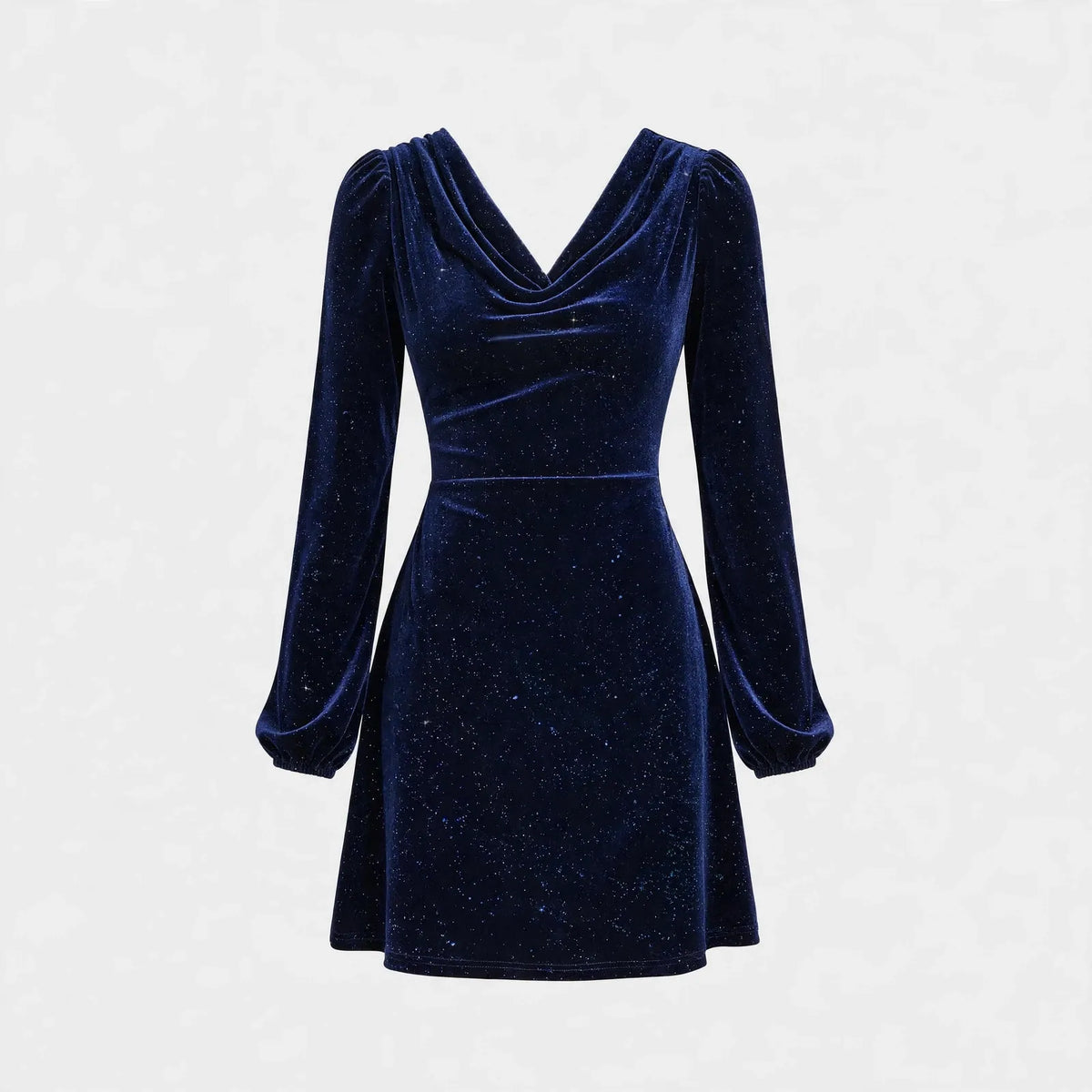 Phyllida Carrton | Navy Sequined Velvet Cocktail Dress For Women – Christmas Party & New Year's Eve Dress