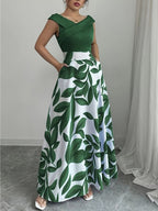 Eloise Harrington | Printed V-Neck Maxi Dress For Women
